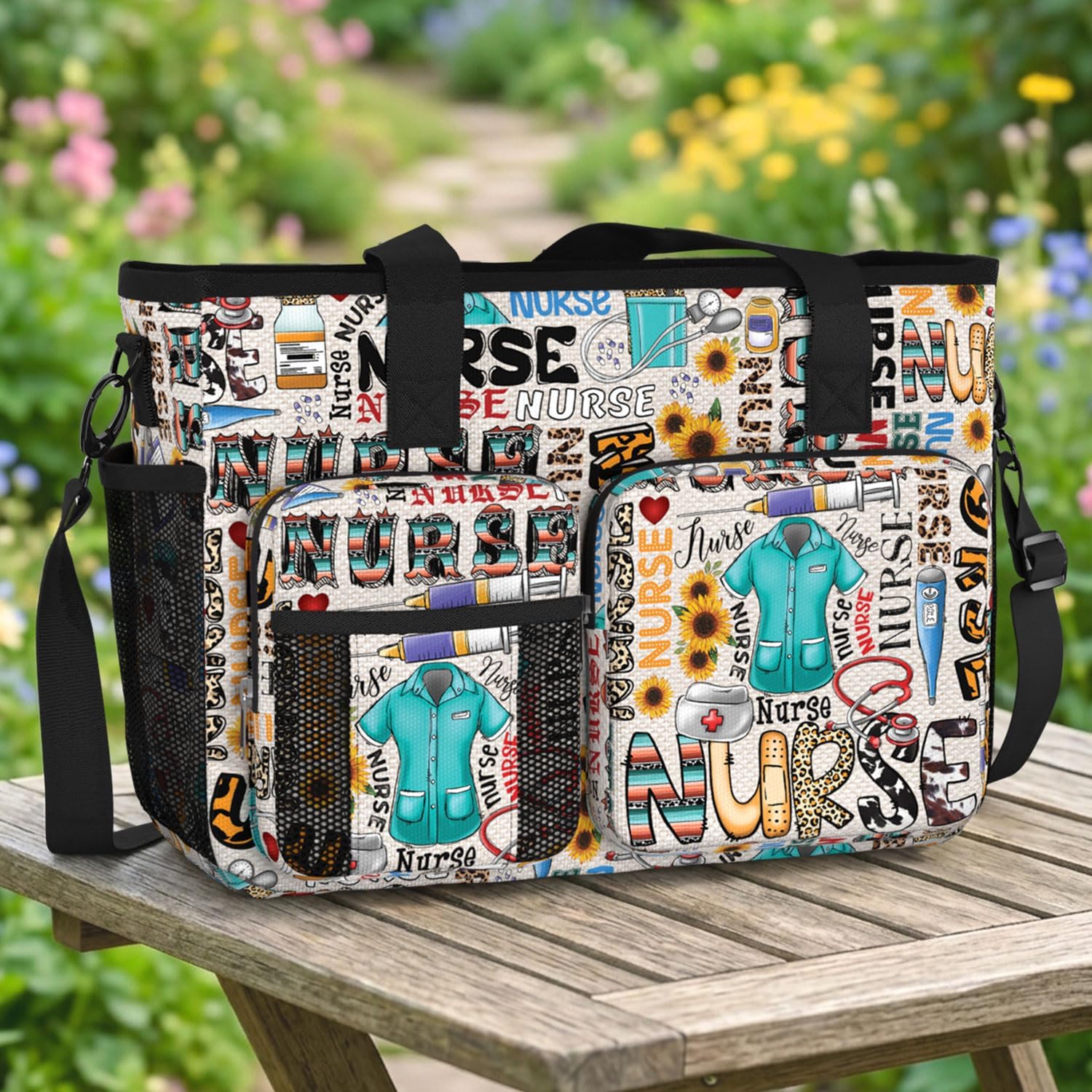 Nurse Work Bag for Women, Large Tote with Pockets and Organizer
