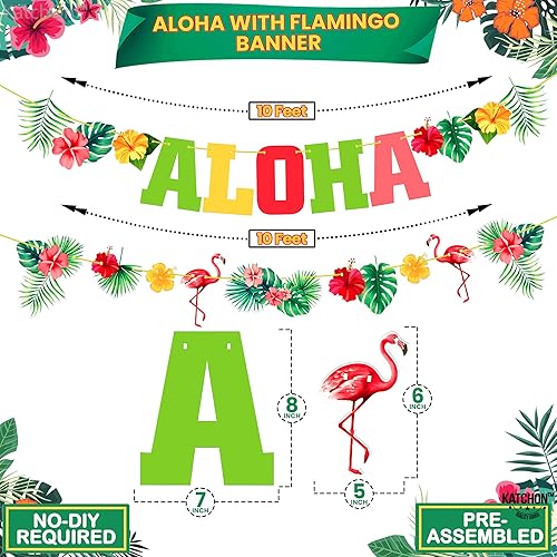 Miniatura 2 de KatchOn, Cartel Aloha para decoraciones de fiesta hawaiana Luau - 10 pies, sin bricolaje  Letrero Aloha para decoraciones de fiesta hawaiana