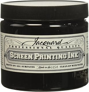 Jacquard Professional Screen Print Ink, Water-Soluable, 16oz Jar, Black (117)