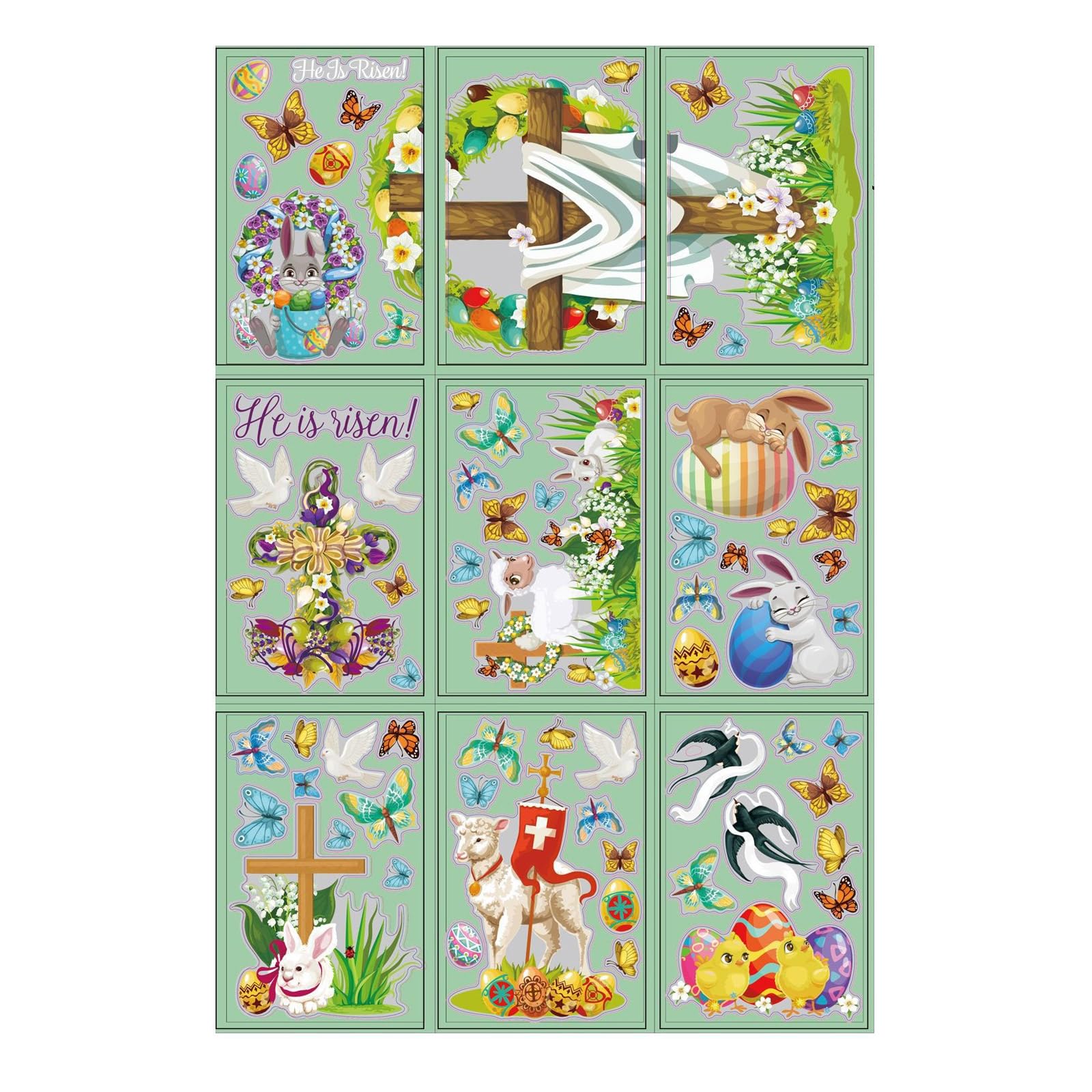 Elnwnnkc Holiday Window Cling Stickers Electrostatic Designing Enhances Celebration in Any Room 9PCS Set Cling Stickers