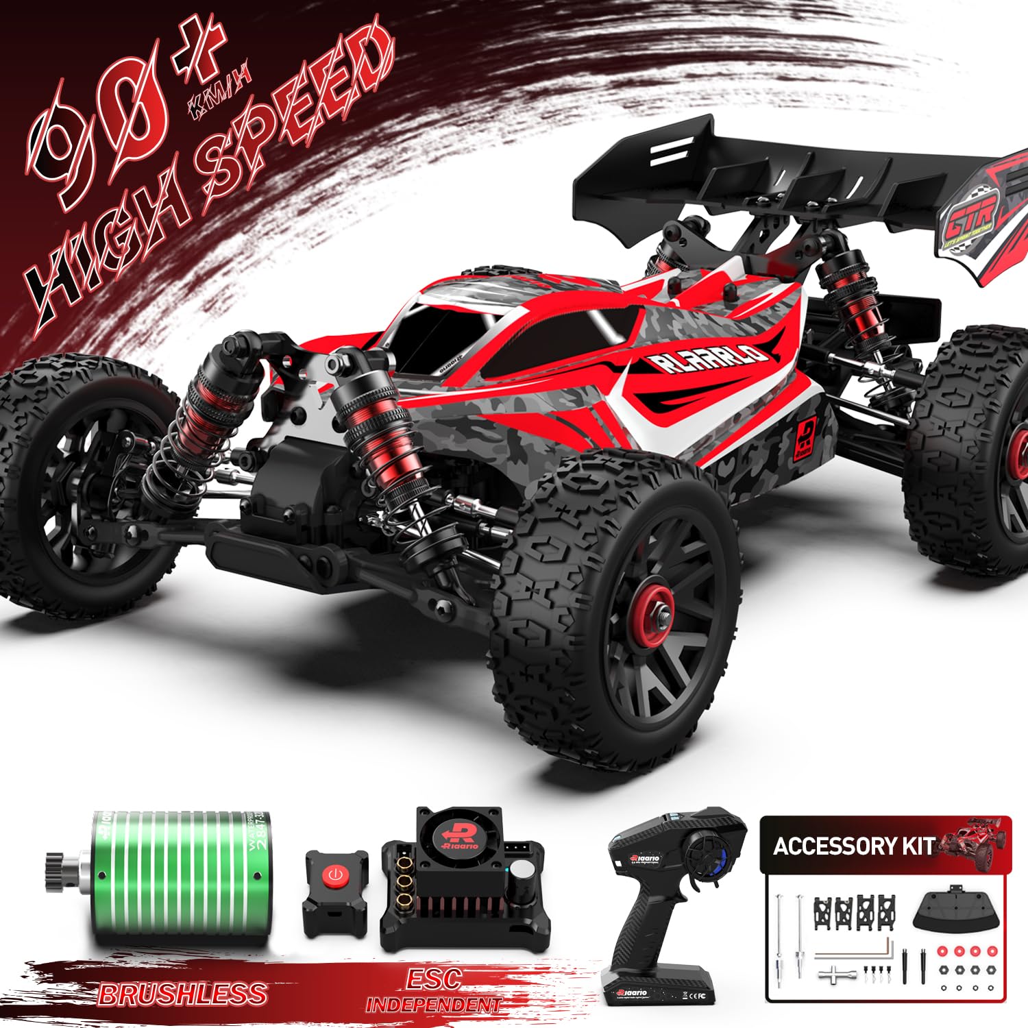 CROBOLL 1:14 Brushless Fast RC Cars for Adults with Independent ESC,Top