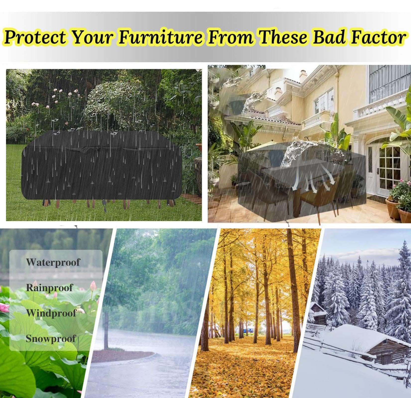 Fundas Exterior Muebles Jardin 340x290 Funda Para Mesa De Jardin,Cubierta Oxford 420d, Sistente Al Invierno,Funda Impermeable,Funda Sofa Jardín Exterior Para Muebles De Jardín 340x290x74cm/LxWxH