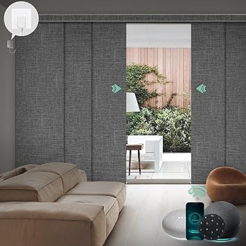 Yoolax Hardwired Smart Sliding Panels, Custom Motorized Panel Track Blinds