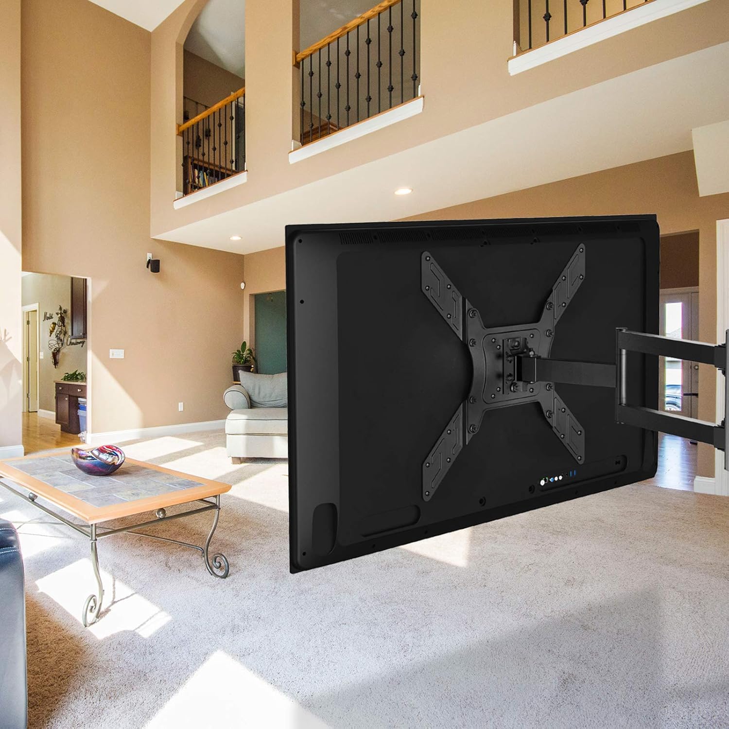 Mounted TV in a living room
