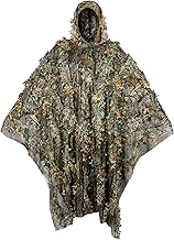Outdoor Camouflage Ghillie Poncho 3D Leaves Hunting Cape Camouflage Cloak Stealth Ghillie Suit for Bird Watch Military CS Woodland