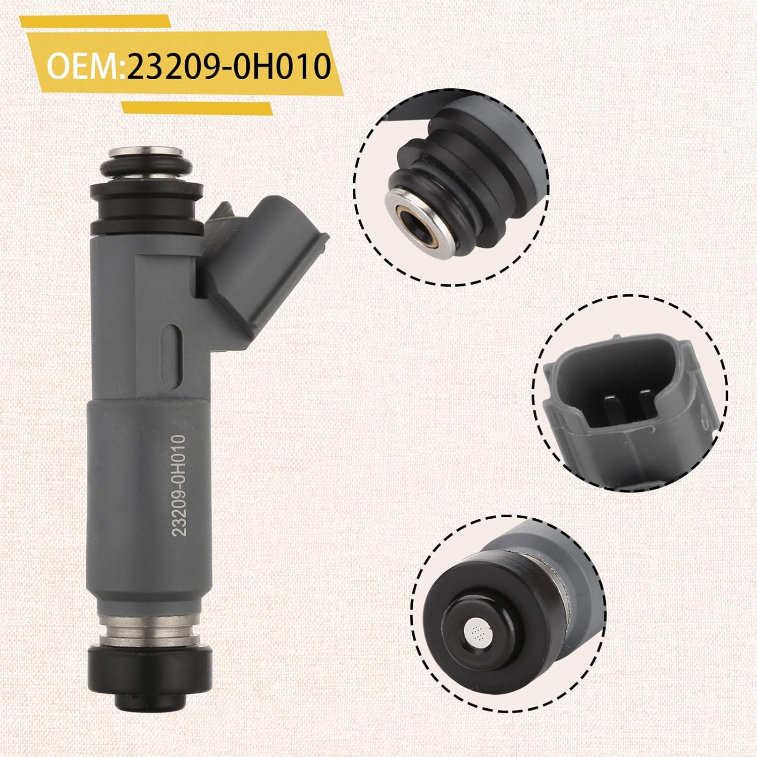 2001-2003 2AZ-FE Engine 2.4L Fuel Injectors,Compatible with/Toyota 2.4 Camry Highlander Solara 2001 2002 2003 |12 Holes| |Set of 4| |#23250-28020,23209-0H010|