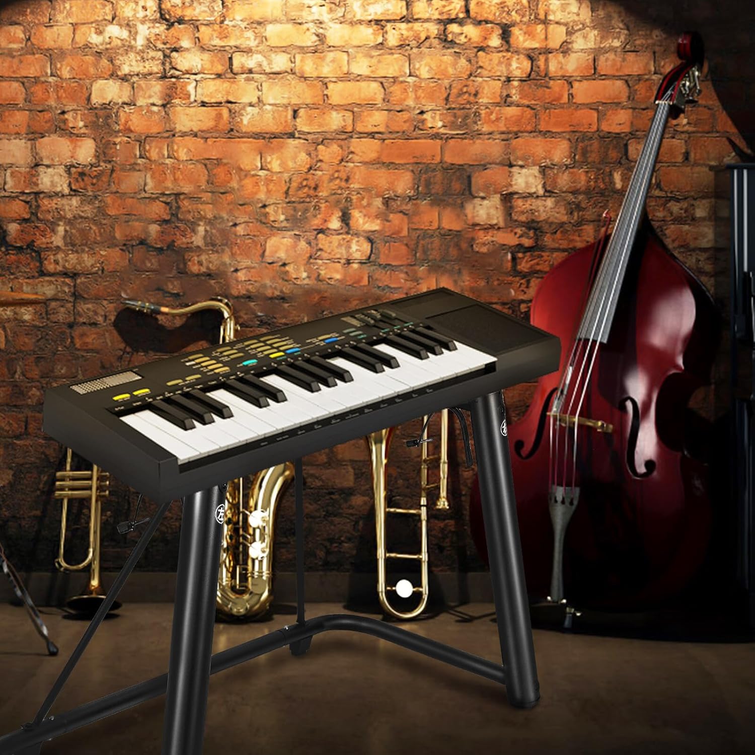 ABOOFAN Heavy-duty U-shaped Keyboard Stand Metal Piano Table with Non-slip Base for Electronic Pianos Wide Compatibility for Home Stage and Studio Use