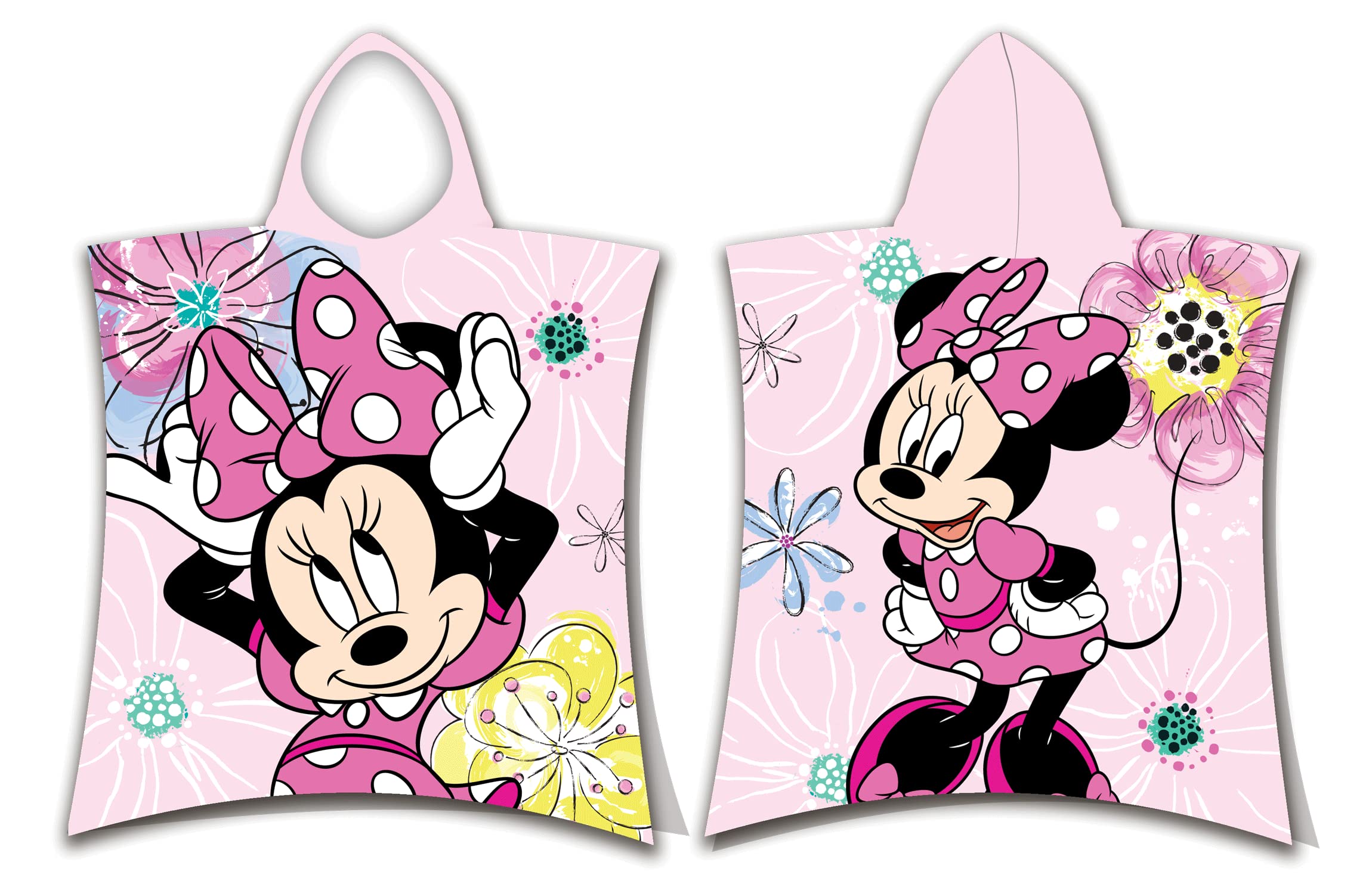 Disney Minnie Mouse Pink Bow Hooded Towel Poncho from B&Q