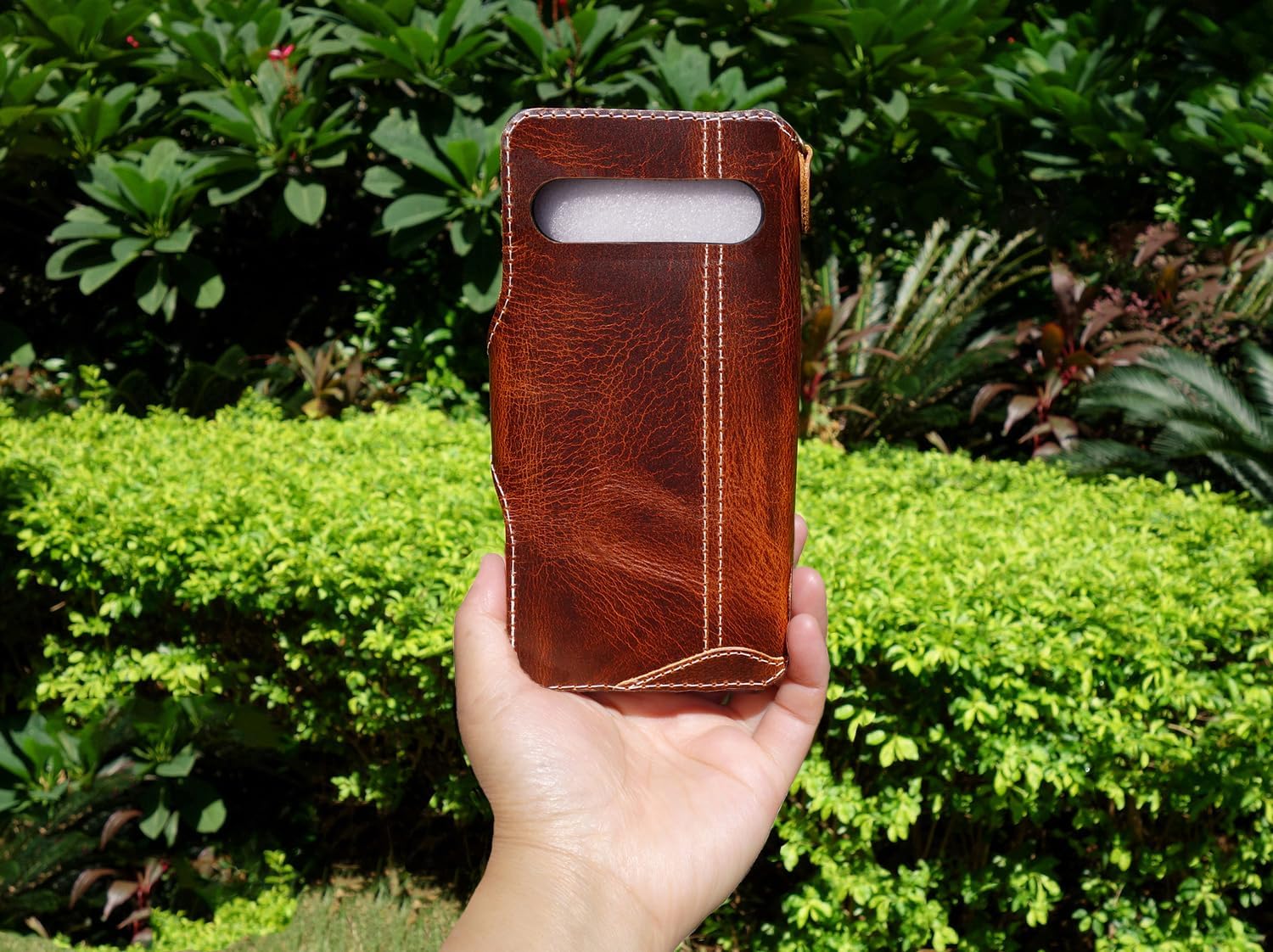 Yogurt Case for Google Pixel 9 Pro XL, Genuine Leather Wallet Cover for Pixel 9 Pro XL, Handmade Dark Brown