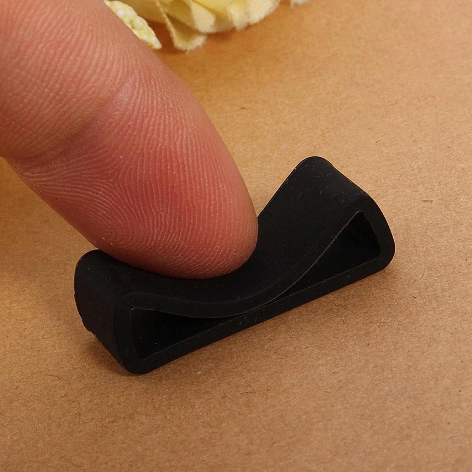 TOOGOO(R) Black Watch Strap Retaining Hoop Loop Rubber Retainer Buckle Holder 24mm