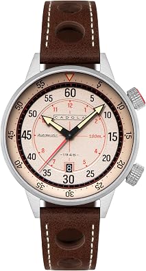 Cadola Mens 46mm Rally Timer Automatic Watch with Leather Strap CD-1059