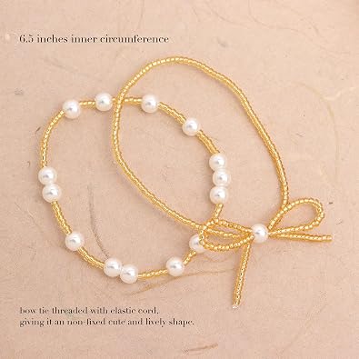 Valentines Day Gold Beaded Initial Friendship Stretch Bracelets for Women Trendy Boho White Cross Heart Letter Name Stackable Beads