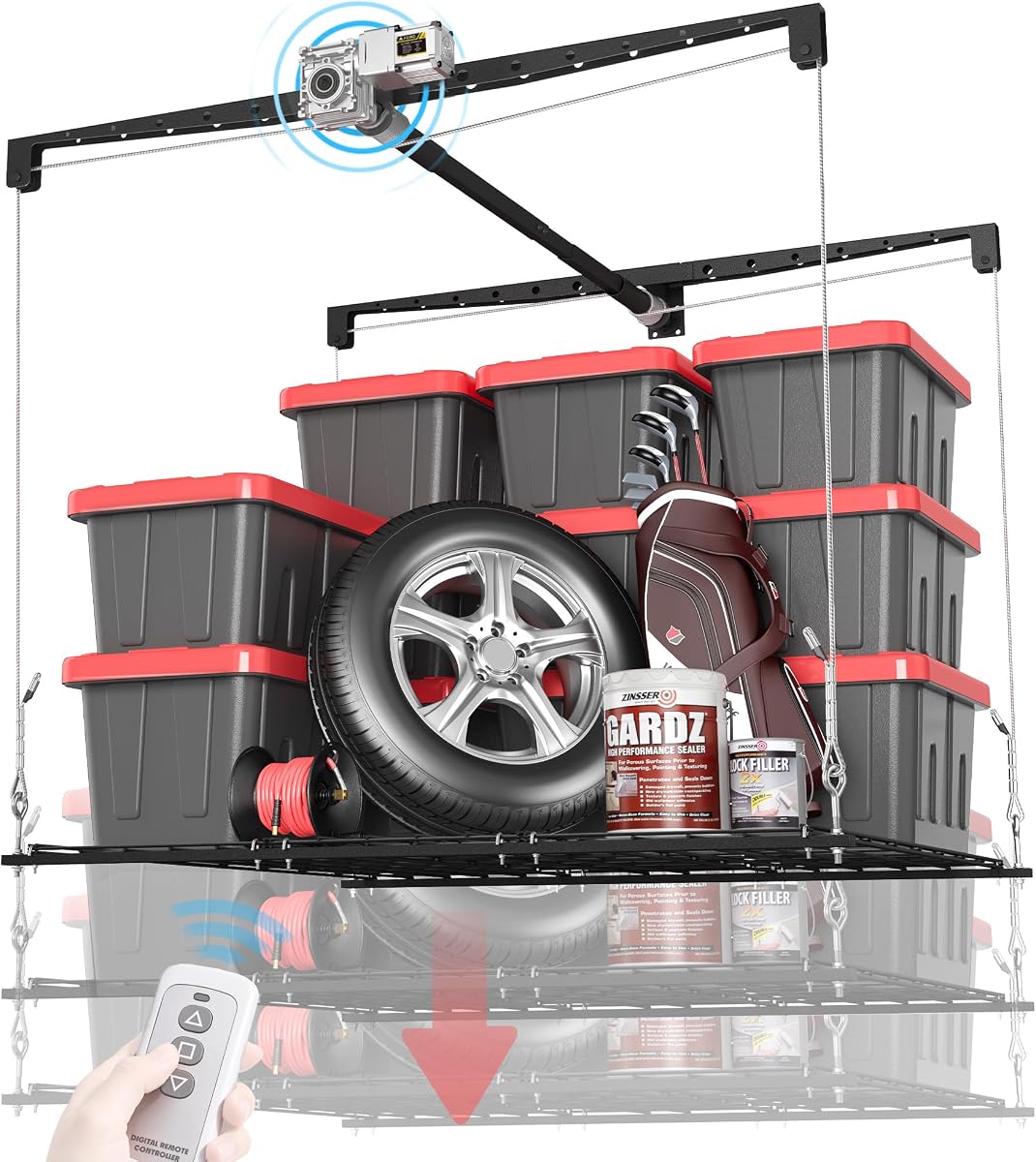 Motorized Garage Ceiling Storage Racks
