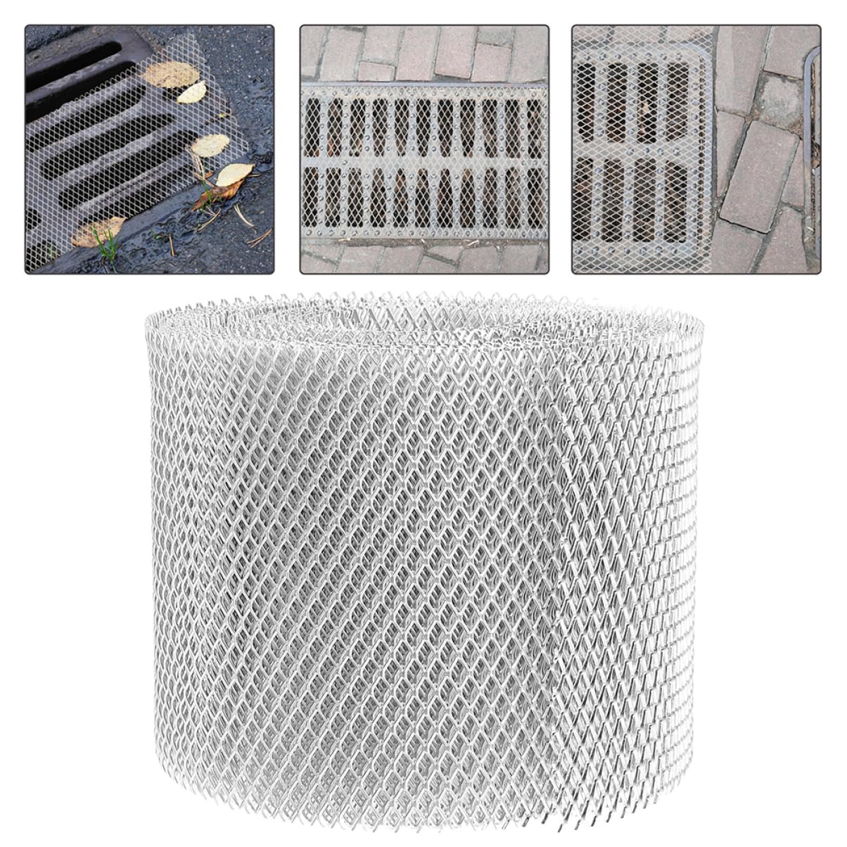 Grille De Protection De GouttièRe En Alliage D'Aluminium 600X6Cm Filet Anti-Feuilles Pare-DéBris Pour Jardin Facile À Installer Et Couper