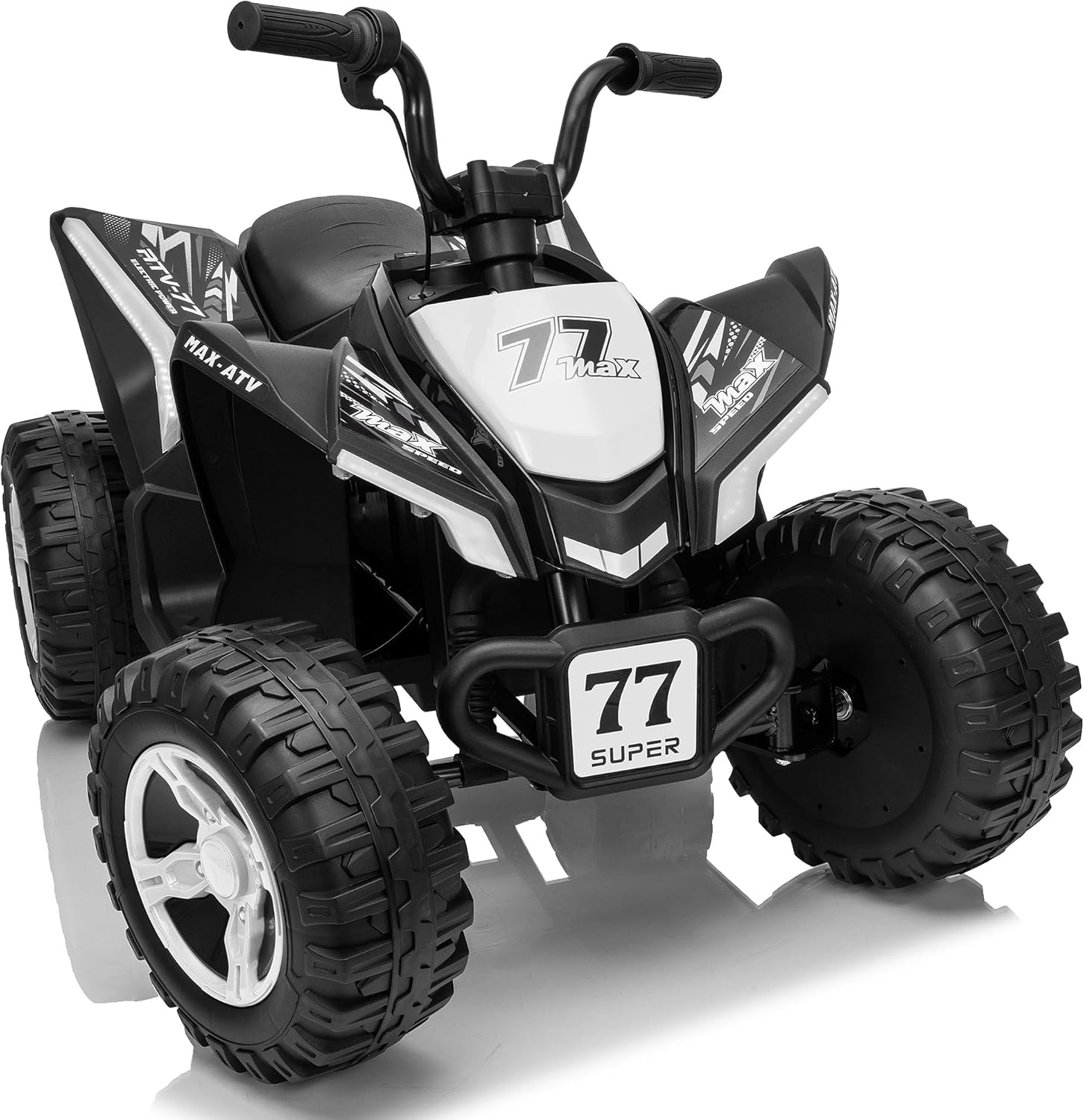 Kids ATV 4 Wheeler, 24V 2 Seater Electric ATV with 110lb Weight Capacity, Kids Quad Ride on Toy w/Bright LED Lights, Spring Suspension, Music