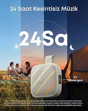 Soundcore Boom Go 3i Bluetooth 6.0 Taşınabilir Hoparlör, 24 Saat Çalma Süresi, 15W BassUp 2.0 Ses, RGB Işık Gösterisi, IP68 Su Geçirmez, Bej - D5103