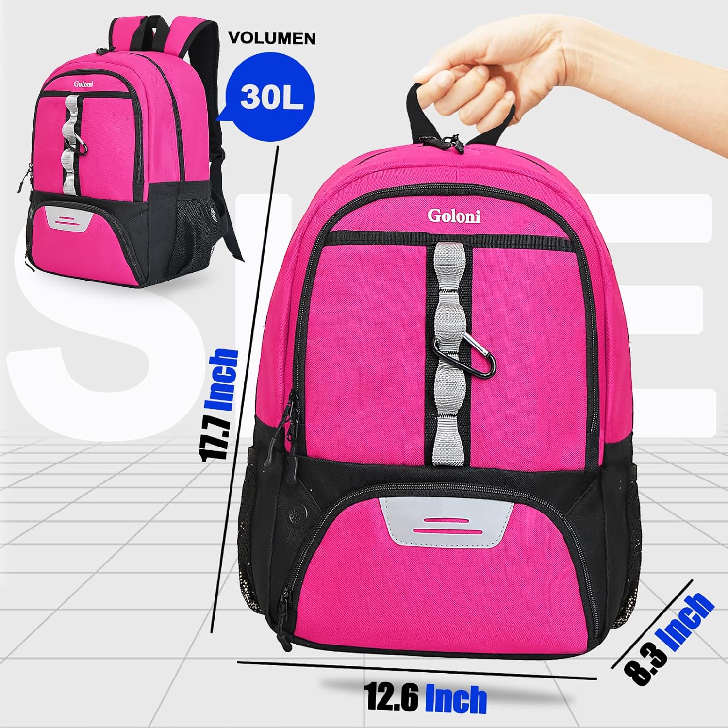 Goloni Youth Soccer Bag,Basketball Bag with Ball Compartment & Shoe Compartment,Backpack for Football Volleyball Basketball