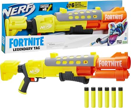 Amazon.com: Nerf Fortnite Legendary TAC Dart Blaster, Yellow Glow