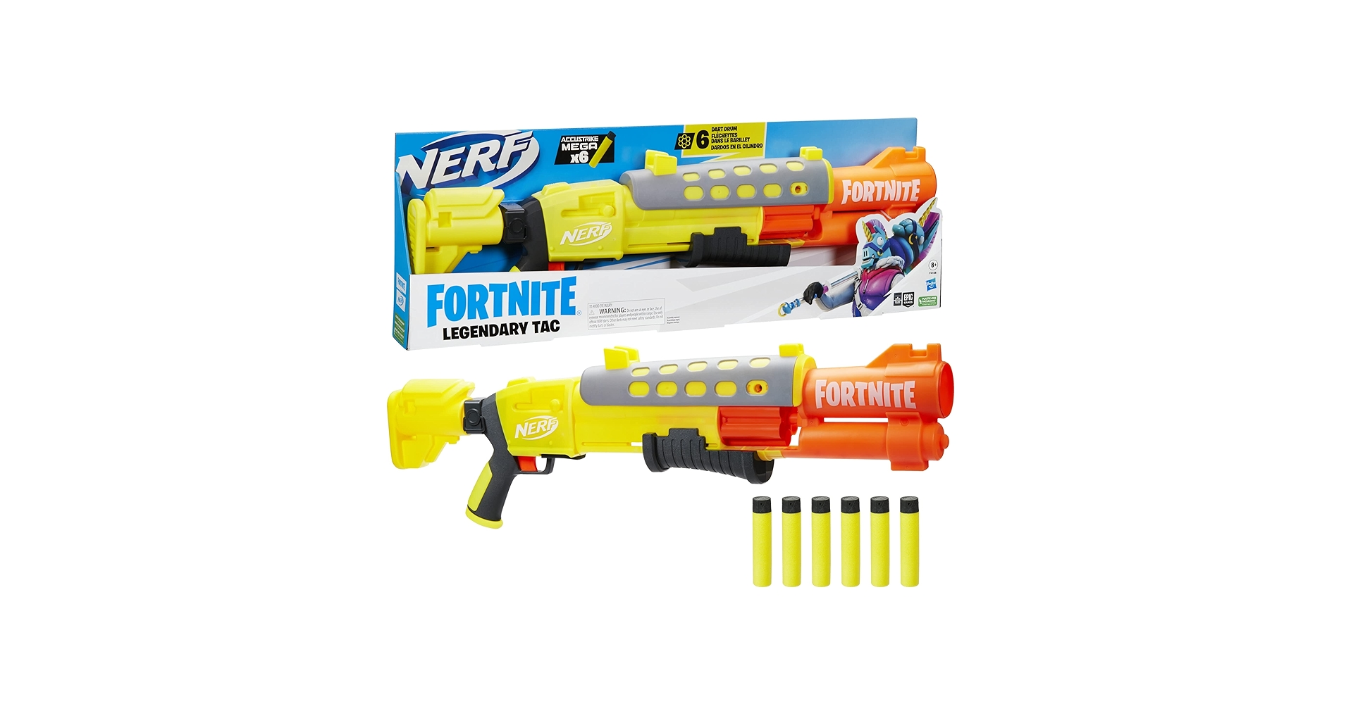 Amazon.com: Nerf Fortnite Legendary TAC Dart Blaster, Yellow