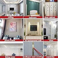 Vista 5 de 16.4ft Metallic Flexible Molding Trim Self Adhesive, Gold Wall Molding Trim, Decorative Trim Mirror Like Decor Tape for