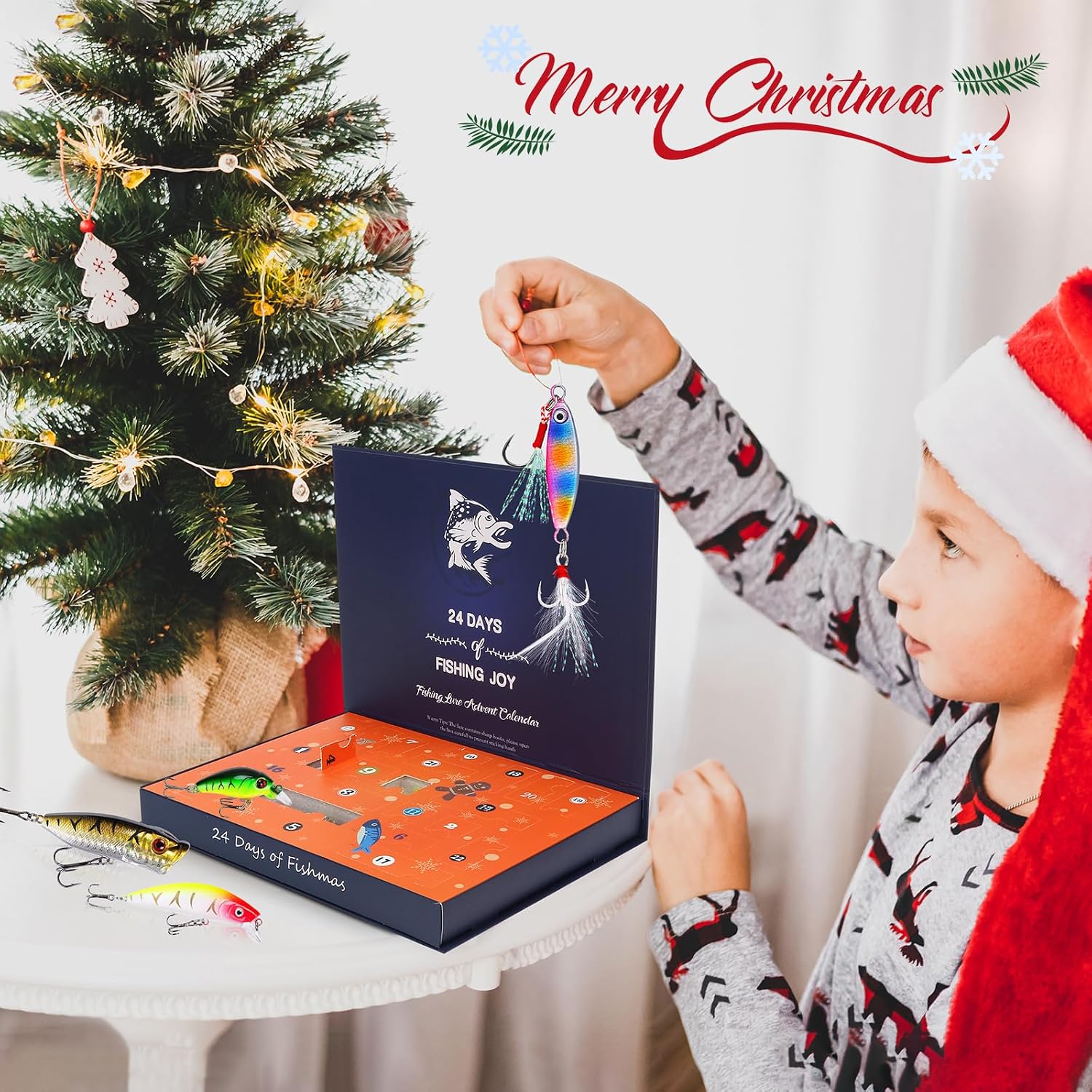 Fishing Advent Calendar 2025, Fishing Lure Christmas Countdown, 24 Days Fishing Lures Set for Adult Men Teen Boys, 2025 Xmas Surprise Gift for Fishing Love