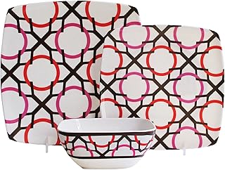 Waverly 12-Piece Dinnerware Set, Red