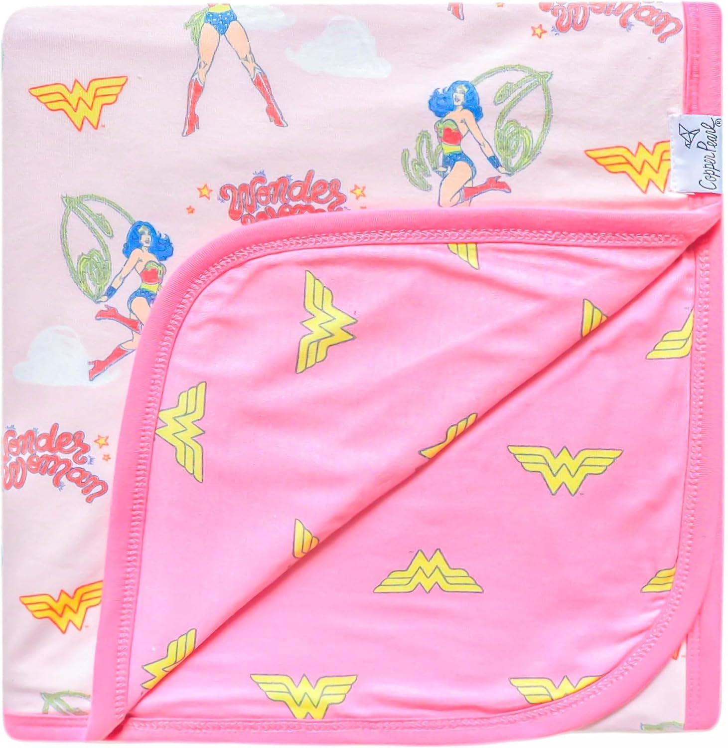 Copper Pearl Three-Layer Baby Blanket: Soft Quilt for Boys and Girls | Breathable, Cozy Toddler Blanket | 46x46 Premium Polyester/Rayon | Wonder Woman
