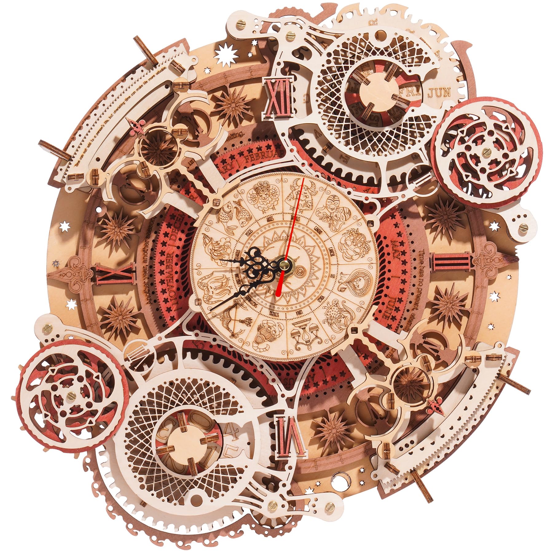 ROBOTIME 3D Wooden Puzzles for Adults, Models for Adults to Build Wooden Steampunk Clock Kit, DIY Mechanical Wall Quartz Aesthetic Room Decor Unique Gift