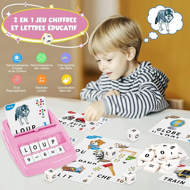 Foto 2 de 7 de Joozmui Jeux Éducatif 3-8 ANS Garçon Fille Apprendre a Lire Jeux de Societe (Version Française) (Rose)