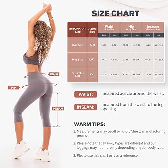 SINOPHANT 2 Pack Capri Leggings for Women-Buttery Soft High Waisted Yoga Pants for Workout Athletic