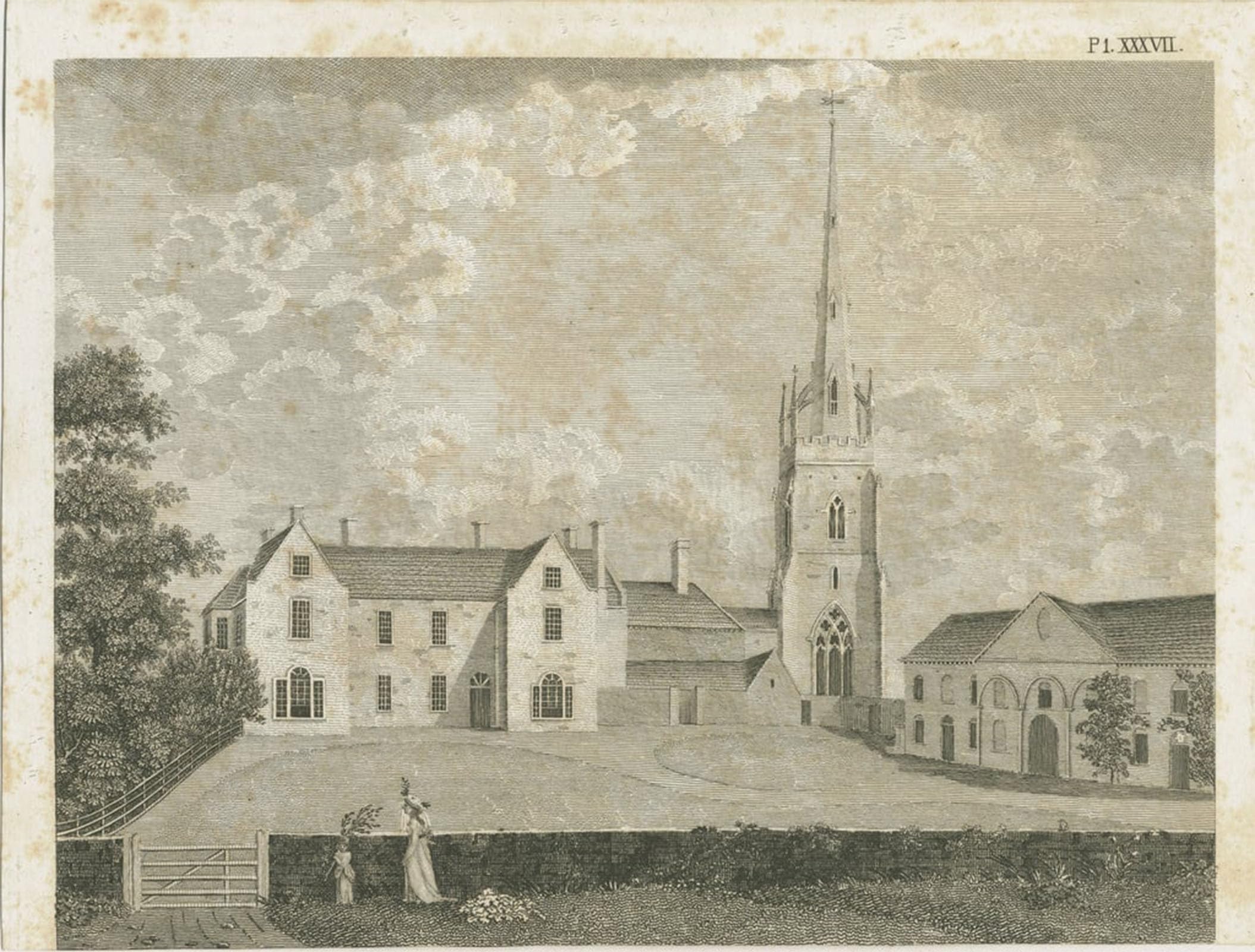 ARTXLXXBN Famous Prints Artwork Pictures Poster Painting Art Clifton Campville Church by Stebbing Shaw Artwork Landscape Pictures for Home Decor 60x90cm