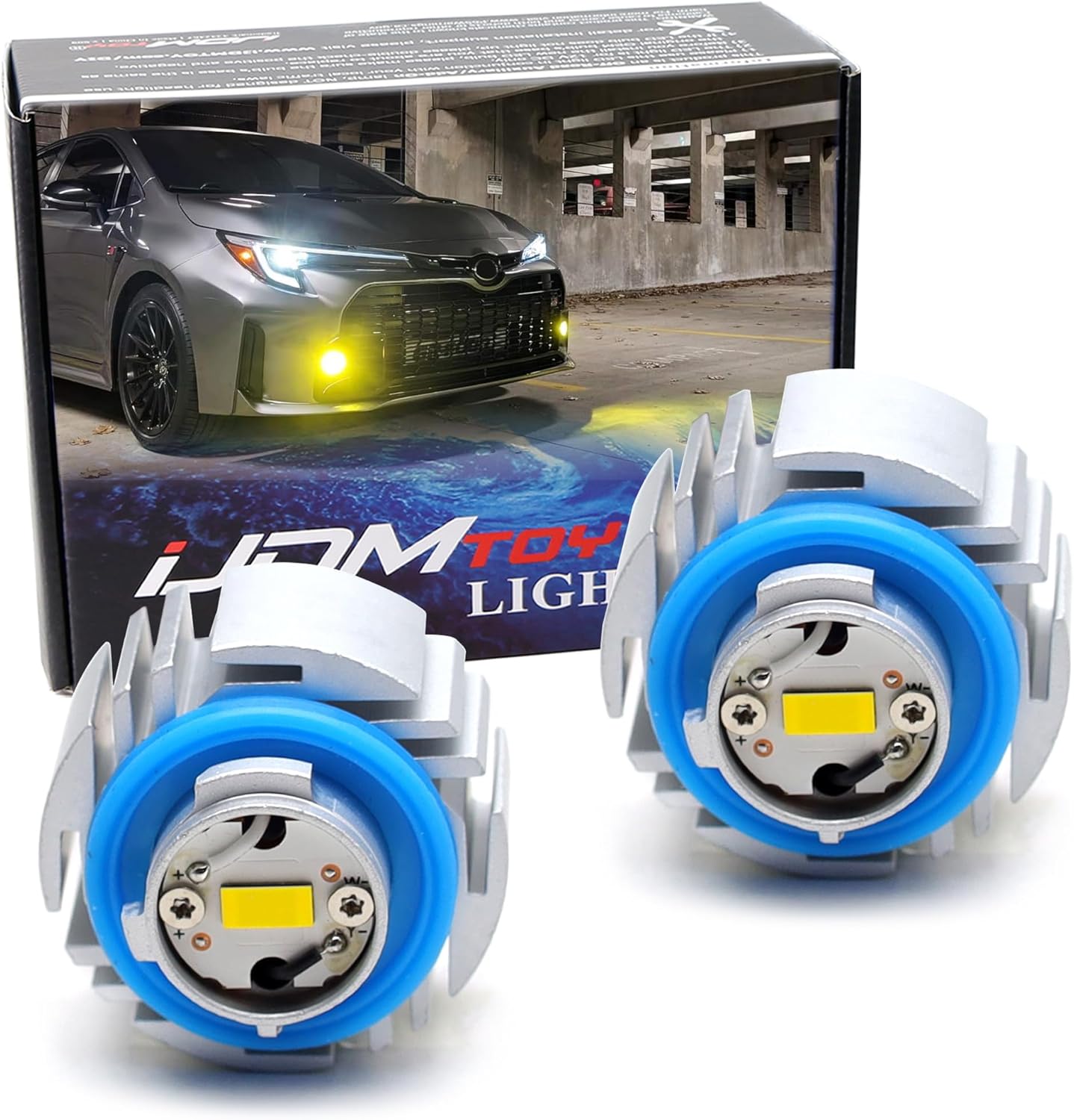 iJDMTOY Off-Road Use 15W High Power Selective Yellow High Power LED Plug-N-Play Fog Light Modules (L1B) Compatible with Honda/Acura, Compatible with Toyota/Lexus