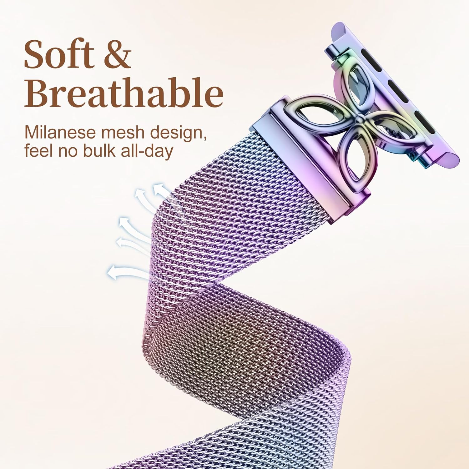 Getino Milanese Loop Compatible with Apple Watch Bands for Women 40mm 41mm 42mm 44mm 45mm 46mm 49mm 38mm Series 11 10 9 8 7 6 5 4 3 2 SE Ultra, Magnetic Stainless Steel Metal Strap iWatch Bands - Image 4