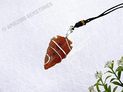 Amazing Gemstone Crystals and Healing Stones Carnelian Necklace - Gold Chain Necklace Pendant - Real Crystal Necklace