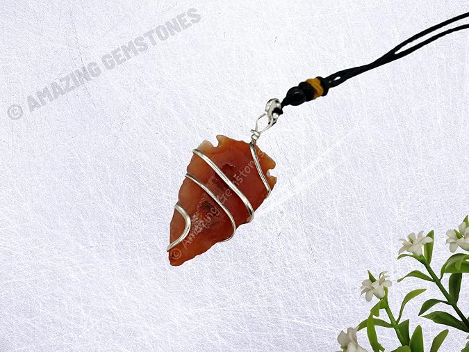 Amazing Gemstone Crystals and Healing Stones Carnelian Necklace - Gold Chain Necklace Pendant - Real Crystal Necklace