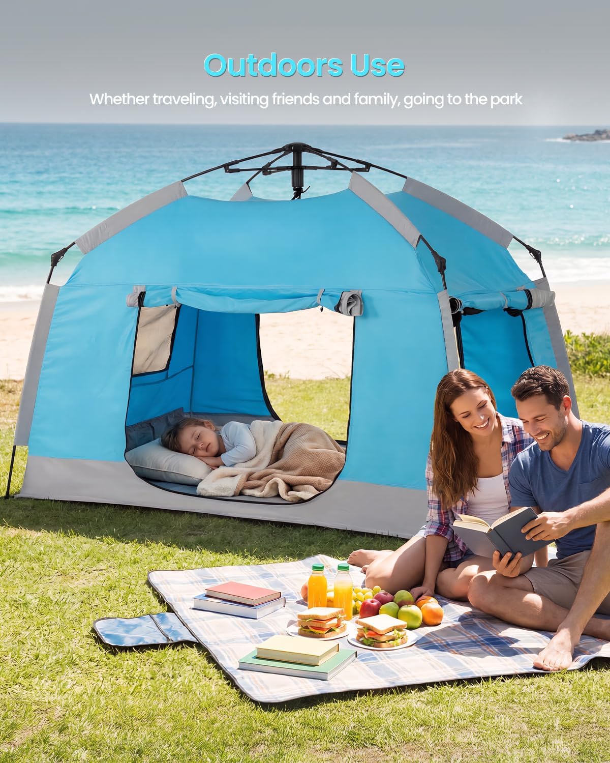 Easy Set Up Kids Playhouse with Nice LED Light Strip and 3 Large Opens,Portable Children Play Tent & Privacy Room for Indoor & Outdoor Games with Carry Bag-Free Space for Toddlers-Birthday Gifts