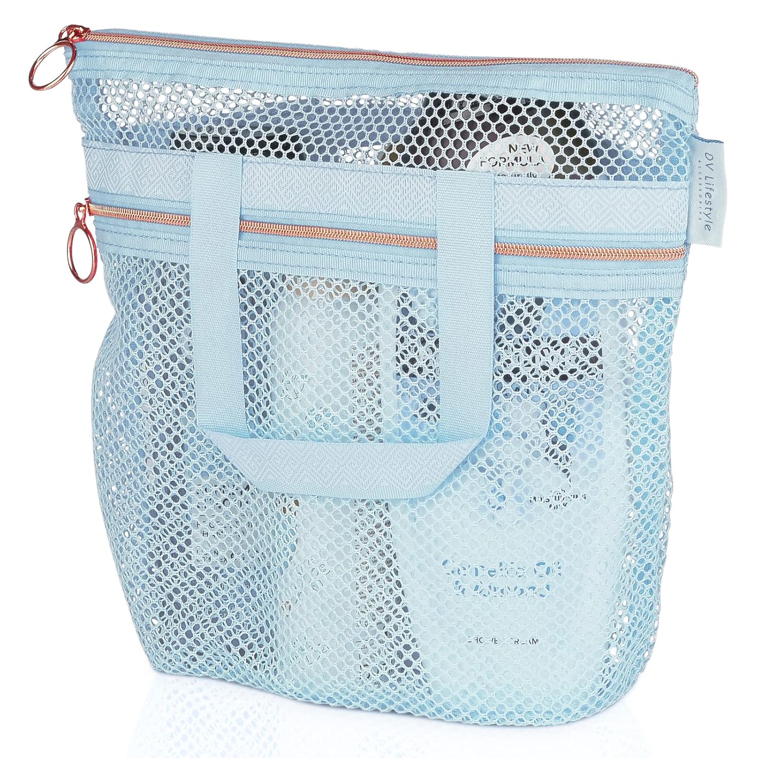 RSRSLEII Boho Small Clear PVC Waterproof Makeup Bag with handle, Transparent Zipper Cosmetic Bag for Travel, Beach Bag for Sun screen Skincare (02 Beige-1)