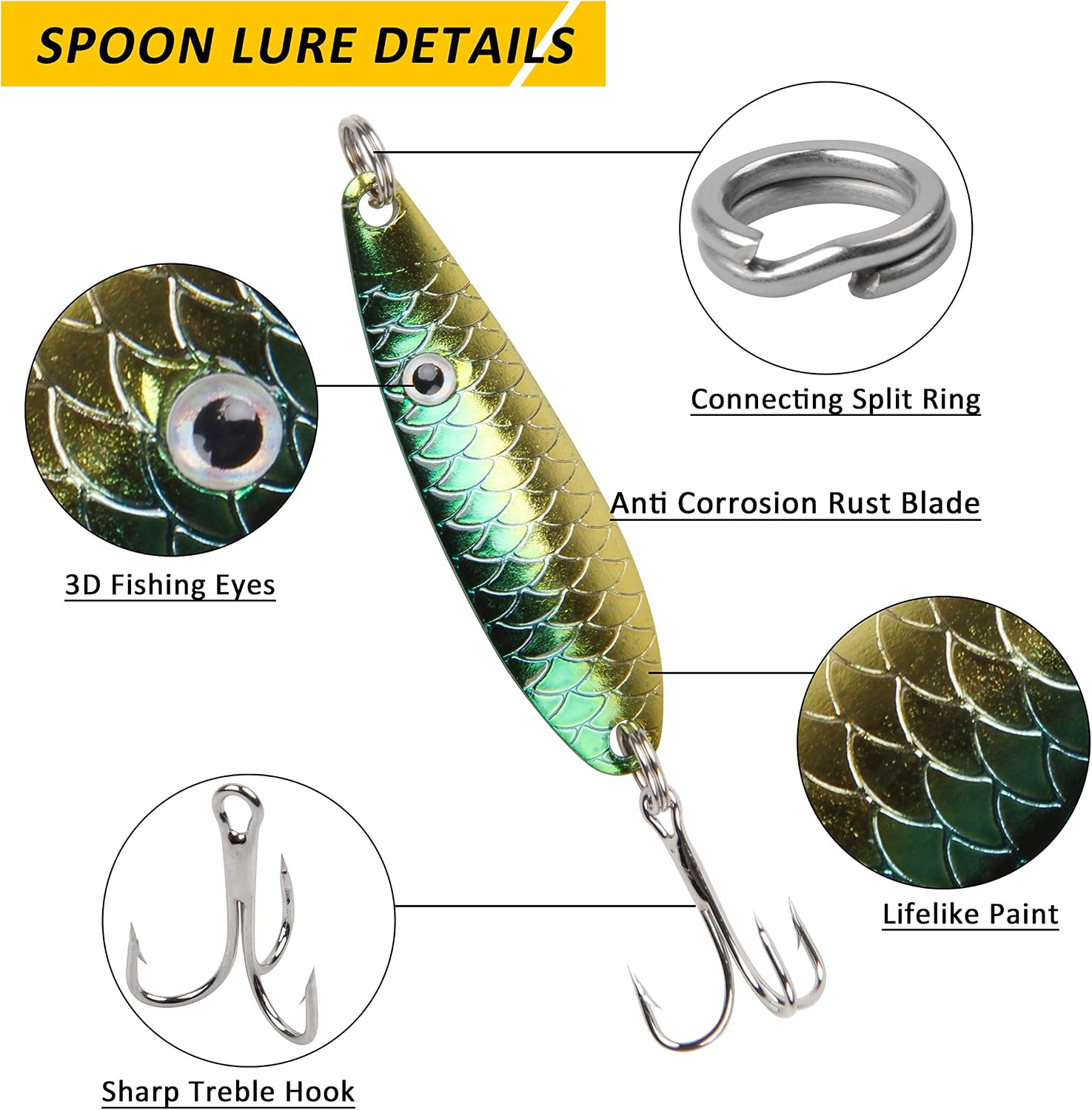 Spoon Fishing Lures Kit, 30pcs Bass Fishing Swimbaits Spinner Baits Metal Walleye Spoon Lures Crankbaits Assortment for Trout Bass Salmon Walleye