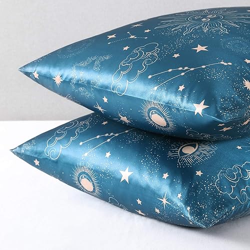 Miniatura 5 de EXQ Home - Funda de almohada de satén para cuidar el cabello y la piel, funda refrescante de tamaño King, juego de 2 fundas de almohada de satén con