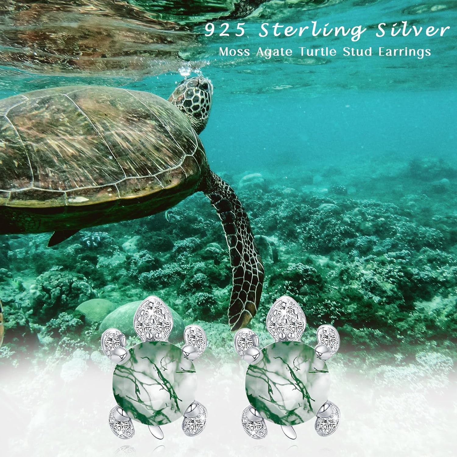 925 Sterling Silver Turtle Earrings Animal Stud Earrings Ocean Jewelry Gifts for Women Friends Daughter Halloween Birthday Christmas Anniversary - Image 6