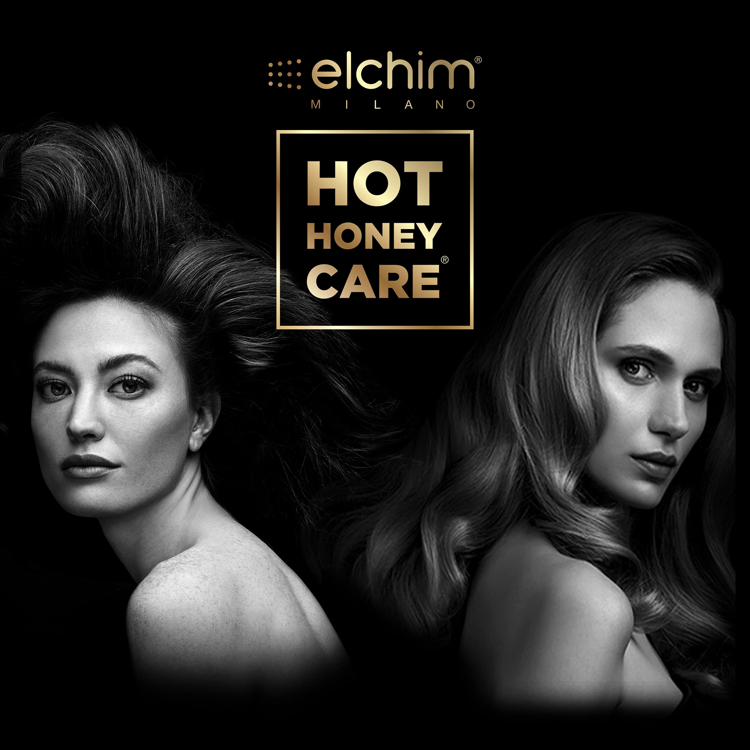 Elchim Hot Honey Care: Anti Frizz and Hair Gloss System for Dry/Damaged Hair, Hair Serum and Blow Dry Starter Kit, Hair Dryer Concentrator Compatible with Elchim Compact Hair Dryers