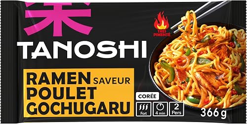 TANOSHI - Ramen Précuites Saveur Poulet Gochugaru - Nouilles Coréennes Instantan