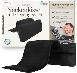 COHOSO® Nackenkissen mit Gegengewicht - Ergonomisches Nackenstützkissen, Nackenrolle Kissen Halbrund für Sessel, Höhenverstellbares Neck Pillow, Kopfstütze Sofa Couch, Nackenpolster für Gartenstühle