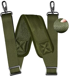 ZINZ 79 inch Shoulder Strap, Extra-thick Fixed Cushion Pad and Dual Clasps Universal Replacement Strap with Metal Swivel Hooks for Laptop Bags, Luggage Bags, Camera, Crossbody(Army Green)