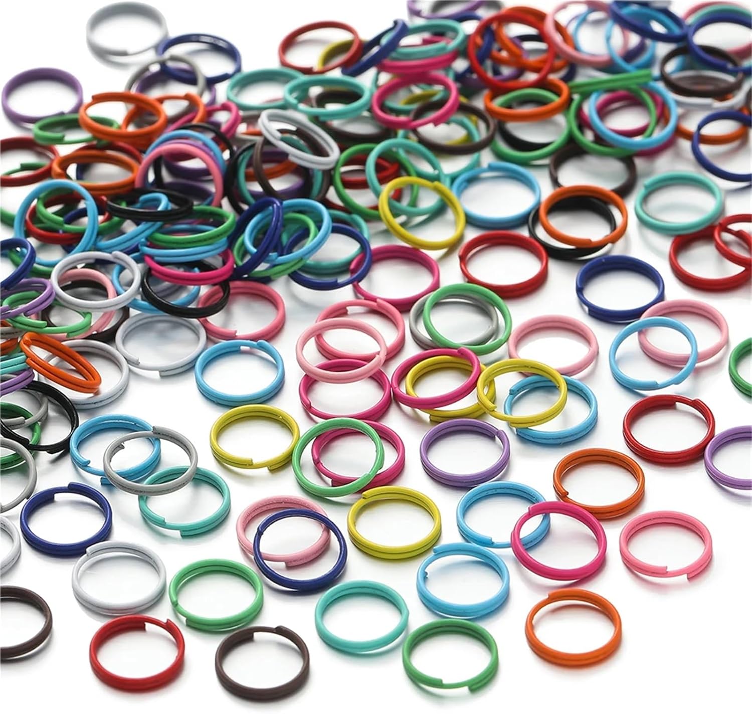 Jump Rings for Jewelry Making 2000pcs 8mm 10mm Colorful Open Jump Rings Findings Double Circle Loop Ring Connector for DIY Jewelry Making for Keychain, Necklace(Rose red,10mm)