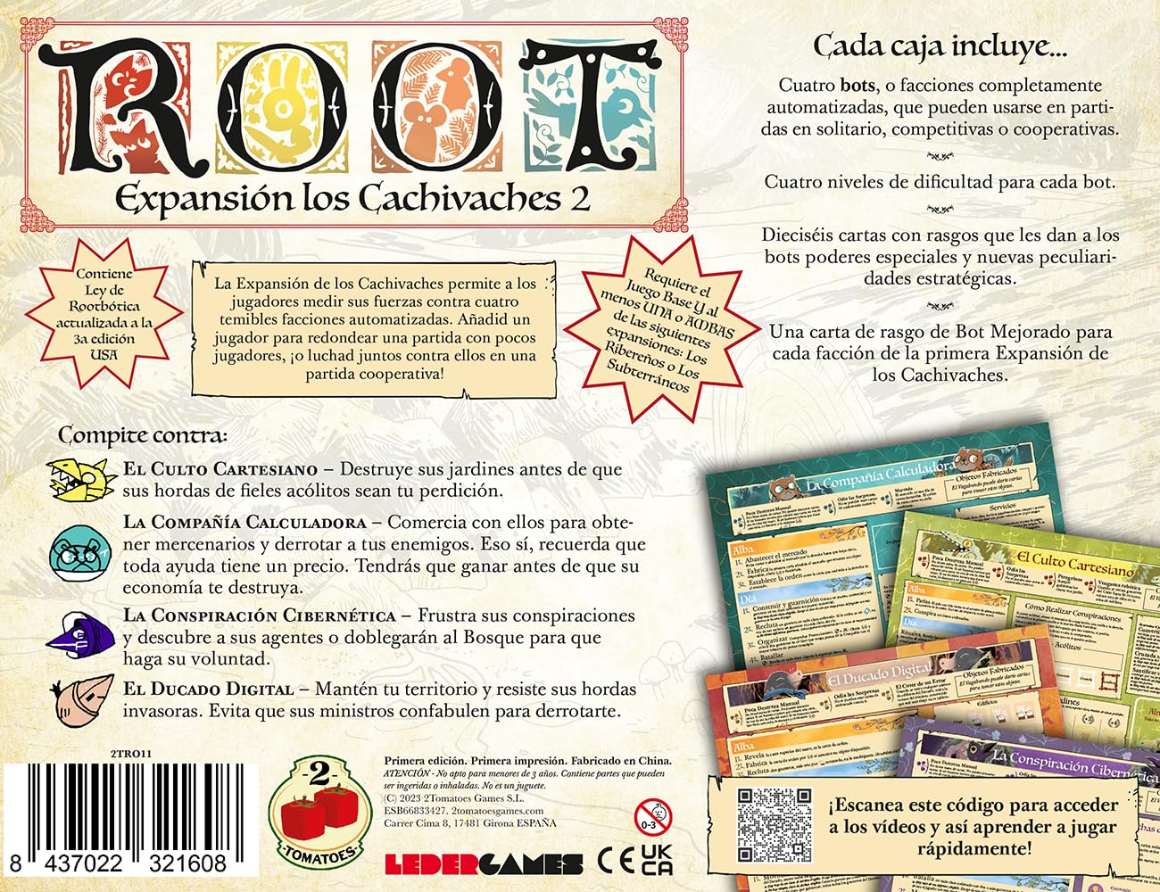 2Tomatoes Games – Root Espansione Cachivaches 2 | Espansione Root Gioco da Tavolo Spagnolo | Fazioni Automatizzate, Strategia e Craps | Gioco da Tavolo Root per 1-4 Giocatori