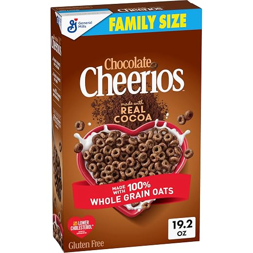 Chocolate Cheerios Gluten Free Breakfast Cereal, Family Size, 19.2 oz