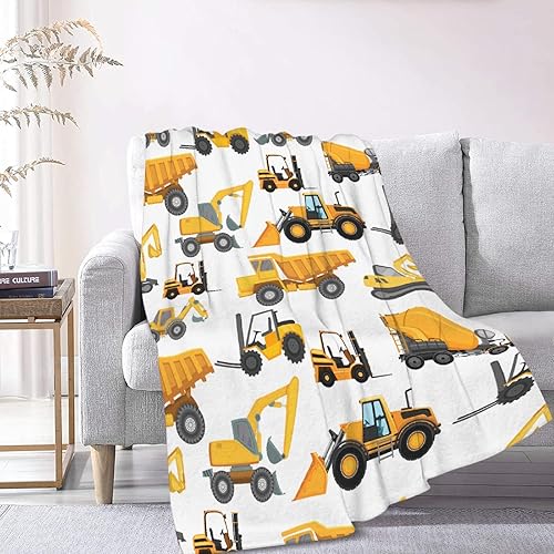 Vista 78 de Manta de construcción para regalo, manta de franela ultra suave y acogedora, manta de forro polar ligera y mullida, manta de felpa cálida para sofá