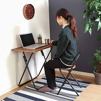 8/31まで出品 引き取り優先 カウンターテーブル 折りたたみ椅子セット g11438]【3点セット】Trendy カウンターテーブル&折りたたみ