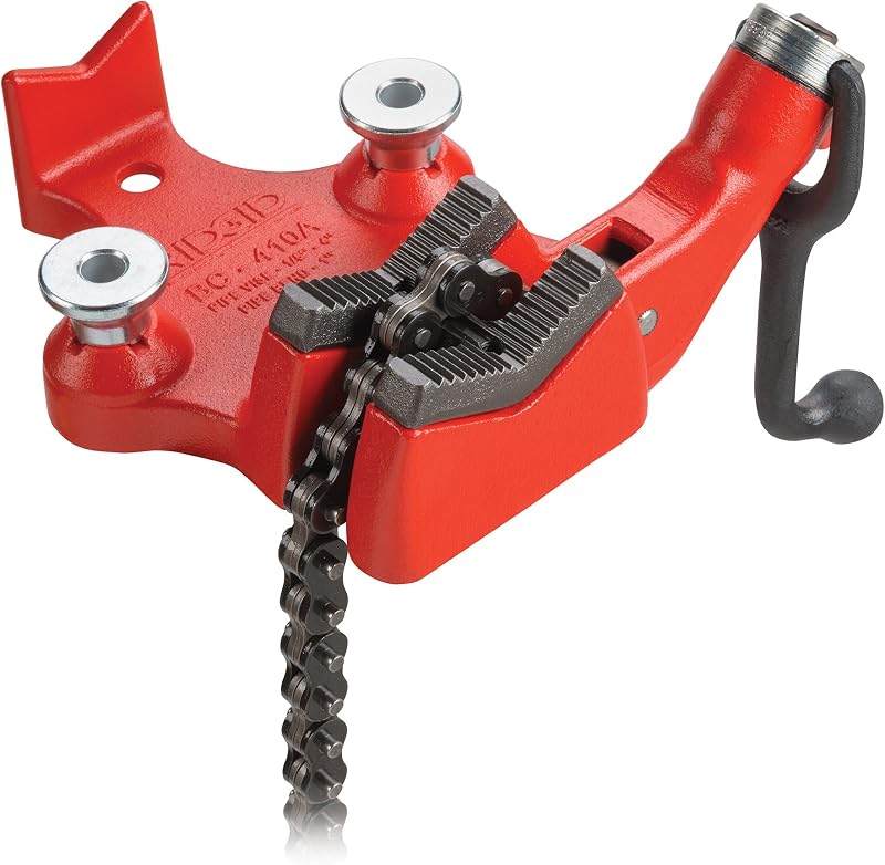 RIDGID 40195 Modelo BC410 Tornillo de banco con cadena, tornillo superior, tornillo de banco de 1/8 a 4 pulgadas, pequeño